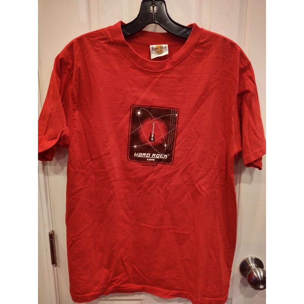 Hard Rock Cafe Cozumel Mexico T Shirt Womens M Red Short Sleeve Guitar Music